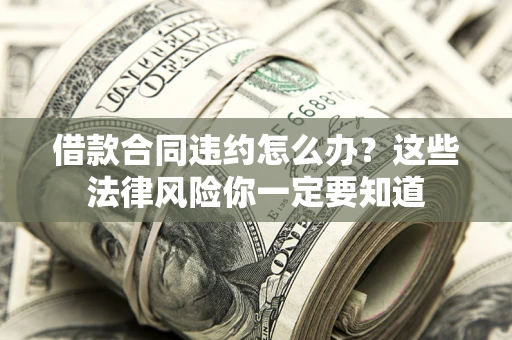 武汉借款合同违约怎么办？这些法律风险你一定要知道