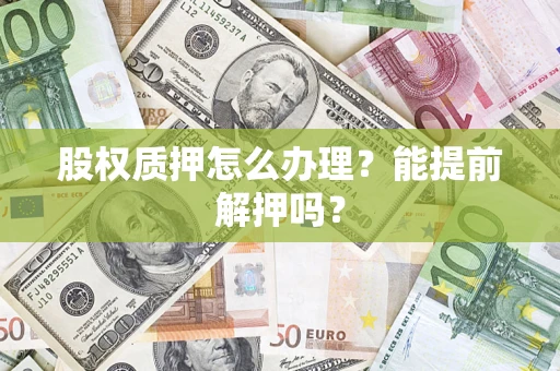 武汉股权质押怎么办理？能提前解押吗？